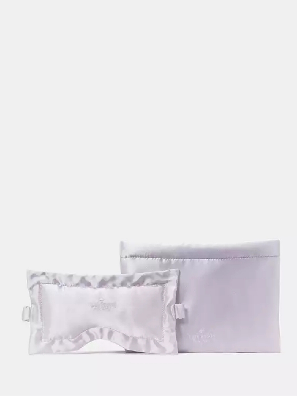 New Kate Spade Silk Sleep Mask & Pouch Set in Light Lavender Color